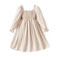 thumbnail image 3 of Kcodviy Fille Été Nouvelle Jupe Robe Enfants Fille à Manches Longues Jupe à Volants Adolescentes Robes Taille Haute Robe pour Filles Robe Longue Filles, 3 of 9
