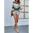 thumbnail image 4 of Tralilbee Women Long Sleeve Crew Neck Pullovers Stitching Color Loose Knitted Sweaters, 4 of 6