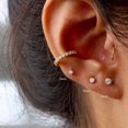 thumbnail image 4 of WIFKLSIIPG 316 Stainless Steel Four Inset Zircon Small Earrings Titanium Steel Ear Bone Jewelry, 4 of 7