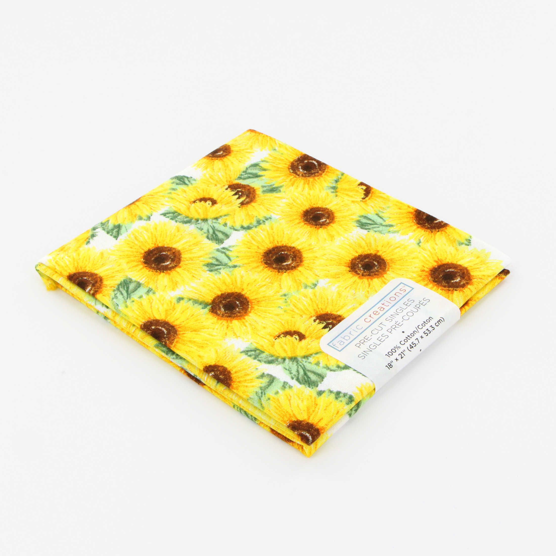 FABRIC CREATIONS, coupons prédécoupés, 1 mc, 100 % coton, tournesol, 45,7 cm × 53,3 cm (18 po × 21 po)