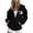 Black, variant on EGNMCR Womens Plaid Shacket Jacket, Long Sleeve Button Down Fleece Hooded Jackets, Warm Coat Fashion Women's Zipper V-Neck Pullover Tops Long Sleeve Print Hooded Blouse Sweatshirt Women Coat