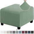 thumbnail image 1 of Chok 3 Sizes Square Jacquard Durable Customized Stretch Footrest Ottoman Cover Folding Storage Stool Furniture Protector Slipcover (Dark Grey L), 1 of 7