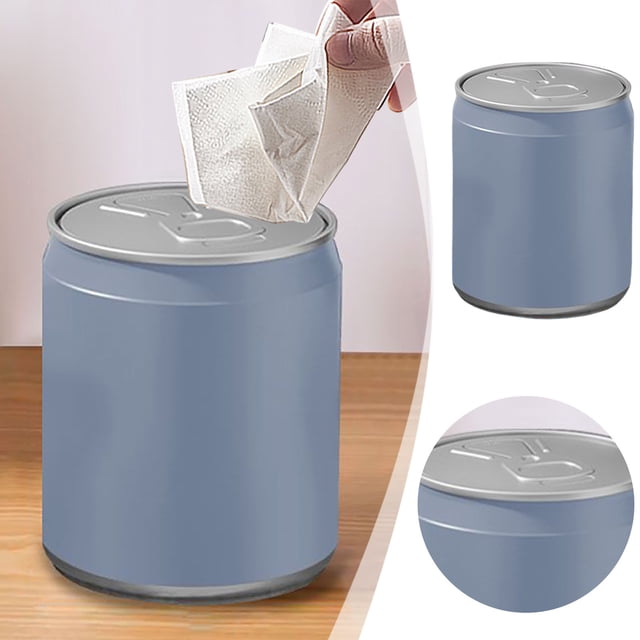 Compact Desktop Can with Lid Small Wastebasket for Home Kitchen Bathroom Countertop Mini Discreet