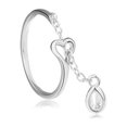 thumbnail image 1 of MasteelfCA Women Fashion Heart Love with Extension Chain Rings Simple Waterdrop Finger Ring for Christmas Gift, 1 of 7