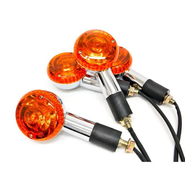 Krator Moto 4 pcs Ambre Rond Clignotants Feux Compatibles avec Harley Davidson Street Glide