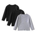 thumbnail image 1 of ZACPNCV Chandails Molletonnés à Col Rond pour Filles 3 Pcs, Chandails à Manches Longues pour Enfants, Hauts, Chandail d'Automne, Noir, 10-11 Ans, 1 of 8