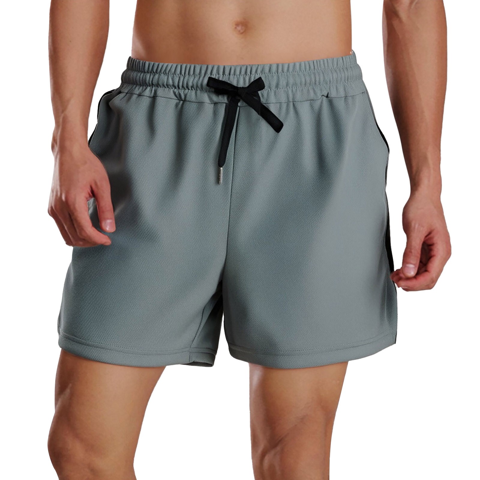 Men's Outdoor Shorts - Loose Fit Zippered Pockets, Polyester, Spring/Summer Sports, Sizes XS-XL (Waist 68-84cm)