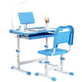 thumbnail image 1 of Qaba Kids Desk and Chair Set Height Adjustable Student Writing Desk, Blue, 1 of 10