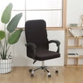 thumbnail image 2 of Bowayaoa Elastic Dining Chair Covers Set of 2, Stretch Slipcovers Waterproof Soft Seat Covers Universal Fit for Kitchen Office Chairs, Washable Spill-Proof High Back Chair Protector, Solid Color, 2 of 10