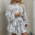 thumbnail image 1 of RKSTN Robes pour Femmes Volants en Chiffre Manches Longues Robe Moulante de Soirée Mini Robe Ample, 1 of 4