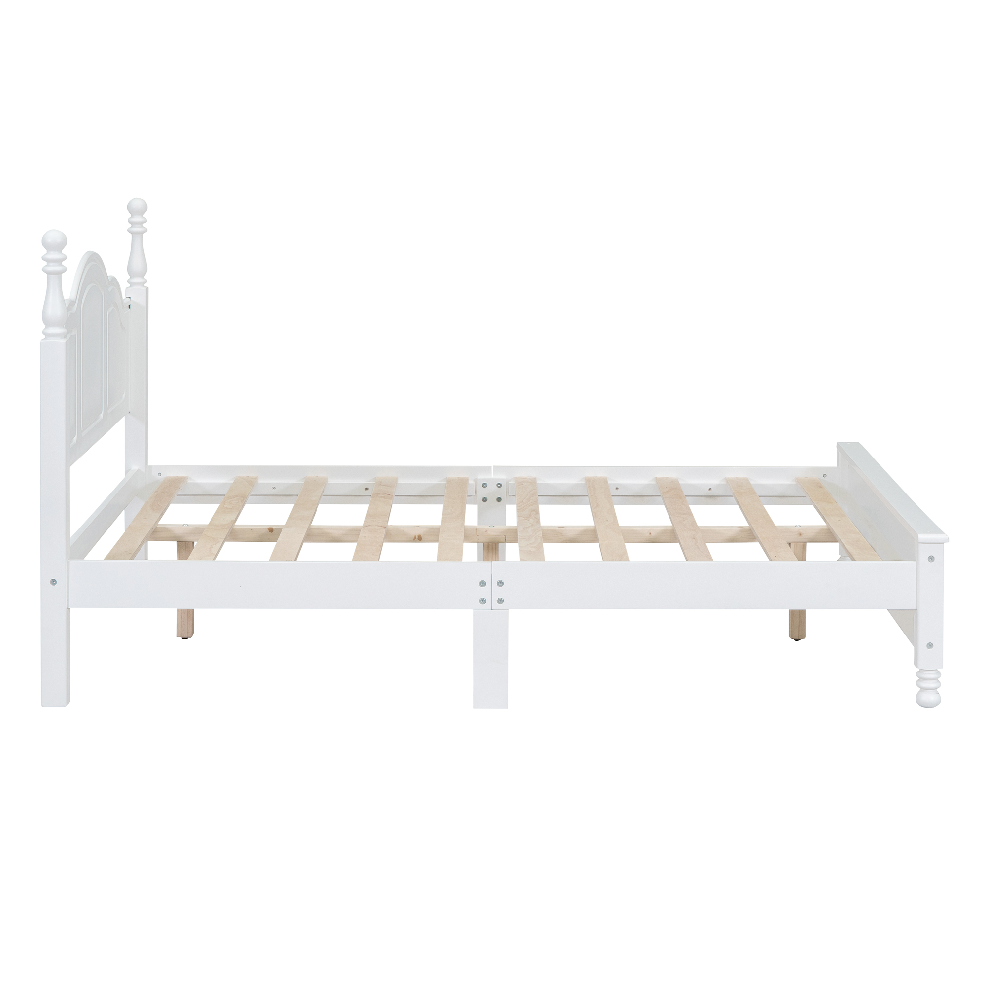 Lit plateforme en bois Noble House, style rétro, blanc, 2 places