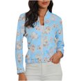 thumbnail image 1 of IROINID Veste à Fermeture Éclair pour Femmes Manches Longues Imprimé, Confortable Printemps Automne Veste Ajustée à Fermeture Éclair, 1 of 7