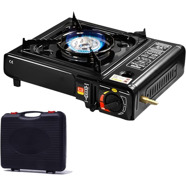 Dual Fuel Stove, Portable Camping Stove with Butane & Propane Compatibility, High Heat Output and Auto-ignition System for Unmatched Outdoor Cooking