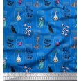 thumbnail image 1 of Soimoi Polyester Crepe Fabric Ghost,Skull & Witch Halloween Decor Fabric Printed Yard 52 Inch Wide, 1 of 3