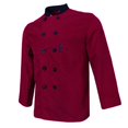 thumbnail image 1 of Tachiuwa Long Sleeve Chef Coat Jacket Unisex Uniform Kitchen Cooking Classic Design Red 2XL, 1 of 9