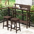 thumbnail image 4 of Costway Table de Bar d'Extérieur de 48 Pouces avec Tablette de Rangement et Patins de Pieds Ajustables pour Spa Brun, 4 of 10