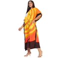 thumbnail image 4 of Oussum Robes Longues Kaftan Tribales Orange en Polyester Grande Taille pour Femmes, 4 of 7