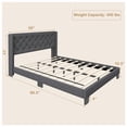 thumbnail image 3 of Costway Lit Plateforme Rembourré Format Grand Tête de Lit Capitonnée Base de Matelas Gris, 3 of 10