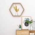 thumbnail image 4 of 3pcs Natural Wood Hexagonal Floating Shelves Creative Wall Mounted Home Decor, 4 of 8