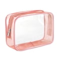 thumbnail image 3 of Clear Makeup Bag Reusable for Women and Men Travel PVC Storage Bag Pink, 3 of 8