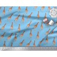 thumbnail image 2 of Soimoi Blue polyester Crepe Fabric Dot & Giraffe Animal Printed Fabric 1 Yard 52 Inch Wide, 2 of 3