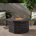 thumbnail image 1 of Newest Octagon Iron Fire Pit with Built-in Propane Tank Space, 50000 BTU, Black Rust-Resistant, 42” Outdoor Firepit, 1 of 9