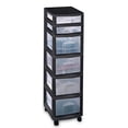 thumbnail image 1 of Homz Plastic 6 Clear Drawer Medium Home Storage Container Tower, Black Frame, 1 of 6