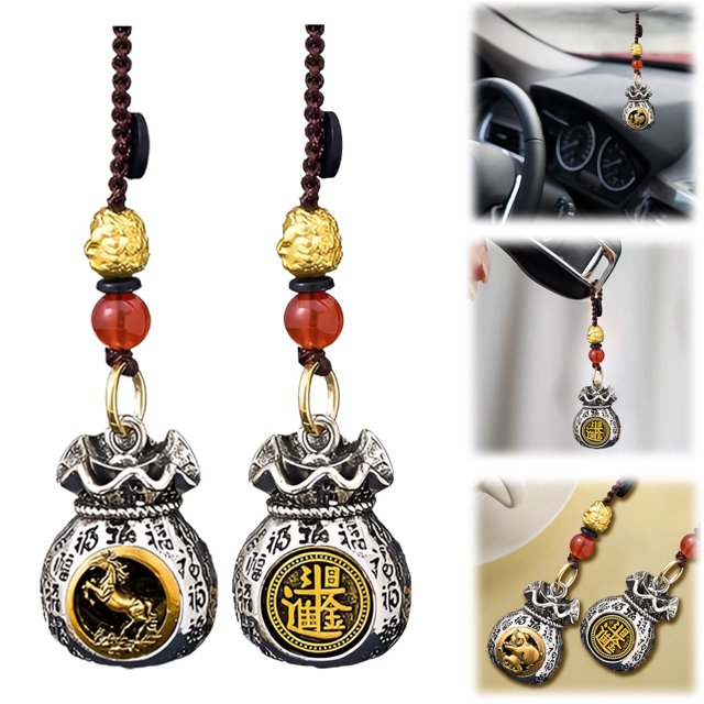 Clearance! Chinese Zodiac Wealth Bag Pendant Charm For Daily Fortune Rotating God Of Wealth Bag Luck And Keychain For Good Fortune