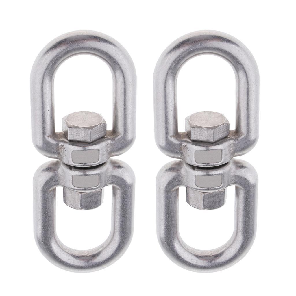 S SERENABLE 2PCS Stainless Steel M10 Double Ended Swivel Eye Hooks for Swing, Hammock,