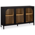 thumbnail image 1 of Bouclair 3-Door Black Wooden Buffet, 1 of 10