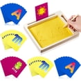 thumbnail image 1 of BKER Sand Trays For Classroom Wood Montessoris Sand Tray Sand Writing Alphabet Sensory Toy | Early Education Learning Tools With 36 Cards Homeschool Numbers Writing Games For Kids, 1 of 6