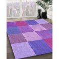 thumbnail image 3 of Ahgly Tapis d'Intérieur Lavable en Machine Carré Transitionnel Heliotrope Violet, 5 Pieds Carré, 3 of 7