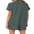 thumbnail image 2 of MesaSe Women Summer Short Sleeve Jumpsuits Shorts V Neck Button-Down Rompers, 2 of 6