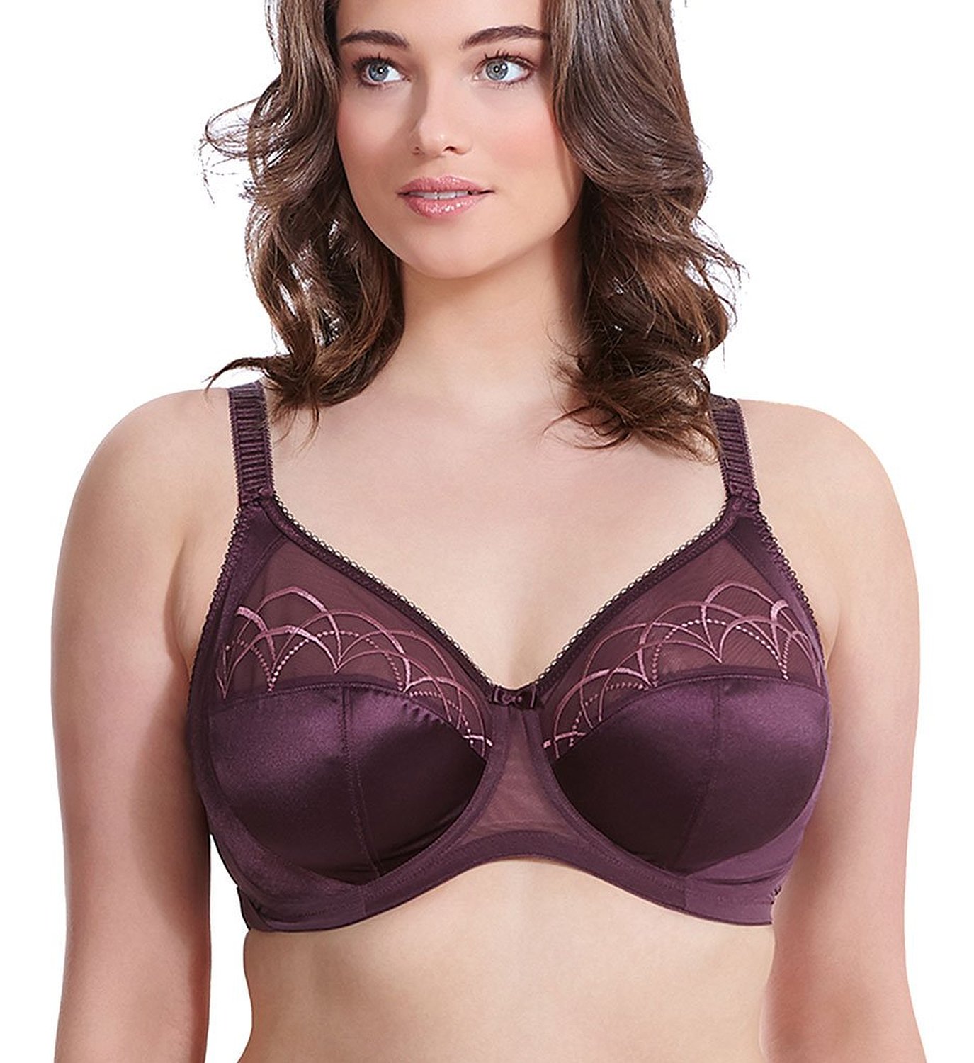Elomi Womens Cate Underwire Full Cup Banded Bra, 34FF, Black Cherry