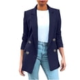 thumbnail image 3 of Sentmoon Blazer à Col Rabattu à Manches Longues Veste Blazer pour Femme Surdimensionnée Couleur Unie Ajustée Extensible Vêtements de Bureau Ravissant pour Réunions d'Affaires Violet TG, 3 of 7