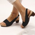 thumbnail image 2 of Low Chunky Heel Sandals for Women Buckle Pumps Shoes Summer Open Toe Platform Sandals, 2 of 2