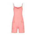 thumbnail image 3 of Combinaison pour Femme Été à Encolure Dégagée Unie Sans Manches Décontractée Courte Combinaisons Courtes avec Poches Salopettes Pantalons pour Dames, 3 of 5