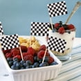 thumbnail image 2 of Becaristey 50pieces Racing Flag Décor Occasions Applicables pour les Parties de Course de Sécurité Cure-Dent Drapeaux Fruits Pics 1Set, 2 of 6