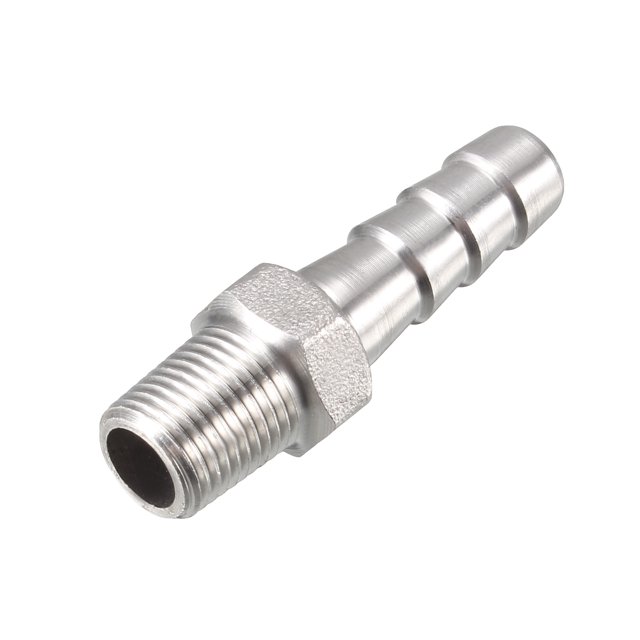 Unique Bargains Stainless Steel Barb Hose Fitting Connector Adapter 8mm Barbed x G1/8 Male Pipe 3 pcs