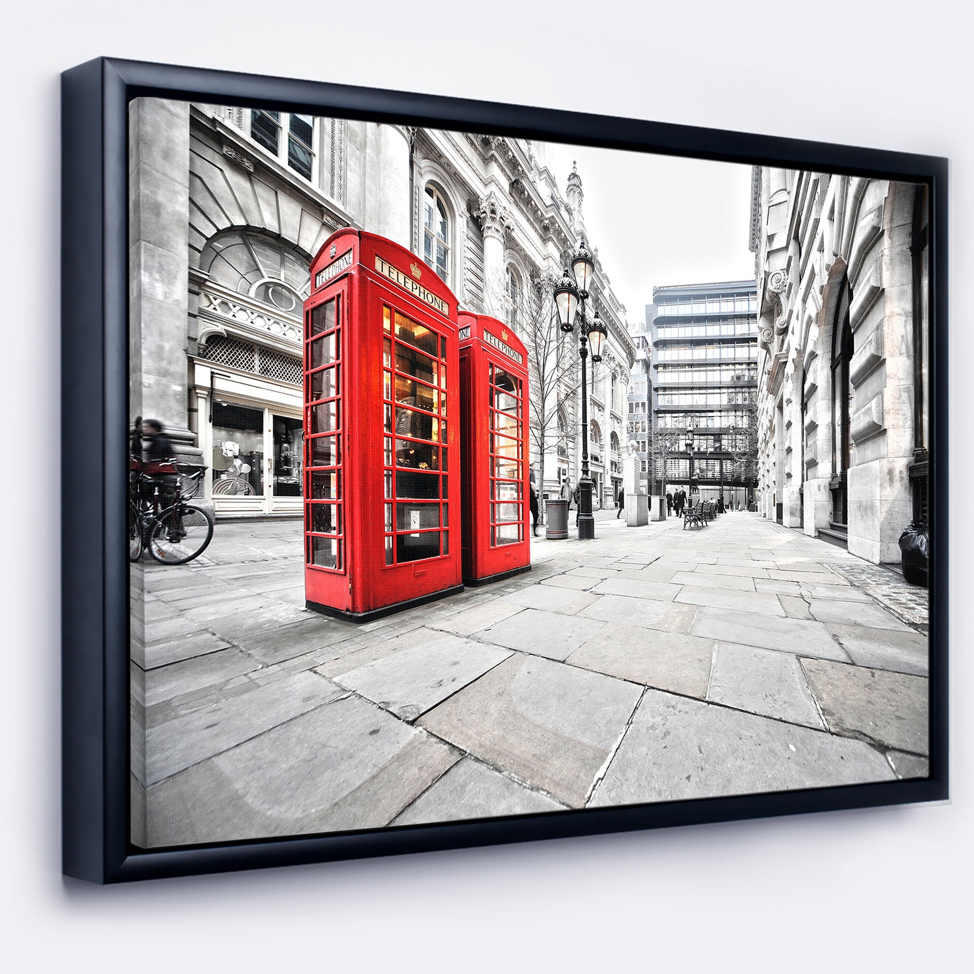 Design Art Cabines Téléphoniques Sur La Rue Sur Toile Encadrée