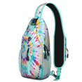 thumbnail image 1 of Modern Abstract Sling Bag, Rainbow Gradient Crossbody Backpack for Men Women, Lightweight Travel Daypack with Adjustable Strap, 1 of 4