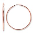 thumbnail image 1 of 14k Rose Gold 2mm Polished Round Tube Hoop Earrings, Diameter 15mm, 1 of 1