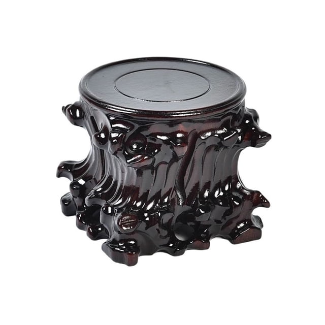 Miniature Relief Carving Wood Base Homen Decoration Pedestal for Vase Tea Sets