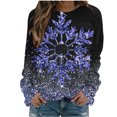 thumbnail image 1 of Pisexur Chandail en Molleton de Noël pour Femmes Sans Capuche Imprimé Graphique Vacances Col Rond Chandail en Molleton Ample Surdimensionné Automne Mode Décontracté Chandail-Over Manches Longues pour Femmes, 1 of 4