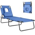 thumbnail image 1 of Outsunny Adjustable Outdoor Lounge Chair, Blue, 1 of 10