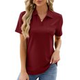 thumbnail image 1 of FAIWAD Women's Plus Size Summer Tops Short Sleeve V Neck Tunic Tops Summer Basic Lapel Pullover Tops, 1 of 3