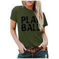 thumbnail image 1 of 2021 Femmes Concise Mode Lettre Imprimé Cou Manches Courtes Tops T-shirt pour les Femmes, 1 of 4