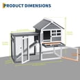 thumbnail image 2 of Double Layer Small Animal Hutch with Waterproof Roof, Wooden Rabbit Cage with Removable Tray and Non-Slip Ramp, Indoor Outdoor for Rabbits Chickens Ducks Guinea Pigs, Grey, 2 of 8