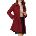 thumbnail image 4 of INSPIRE CHIC Manteau Long d'Hiver pour Femme à Col Peter Pan, à Simple Boutonnage, Rouge Uni G, 4 of 5