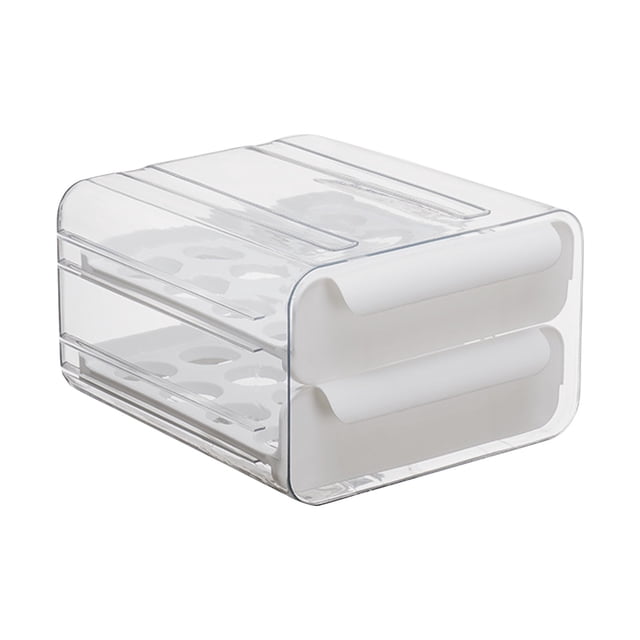 Lksixu Storage - Container With Lid & Handle, Plastic Fridge Organizer, Clear Refrigerator Organizer Bins, Stackable Tray Storage Bins Organizers and Storage